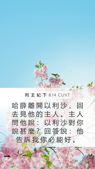 列 王 紀 下 8:14 CUVT Mobile Phone Wallpaper - 哈 薛 離 開 以 利 沙 ， 回 去 見 他 - Mobile Bible Verse Wallpaper