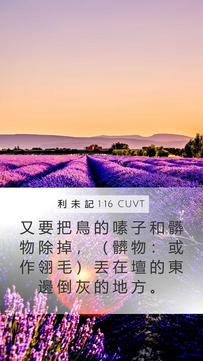 利 未 記 1:16 CUVT Mobile Phone Wallpaper - 又 要 把 鳥 的 嗉 子 和 髒 物 除 掉 - Mobile Bible Verse Wallpaper