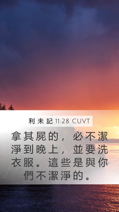 利 未 記 11:28 CUVT Bible Verse Image