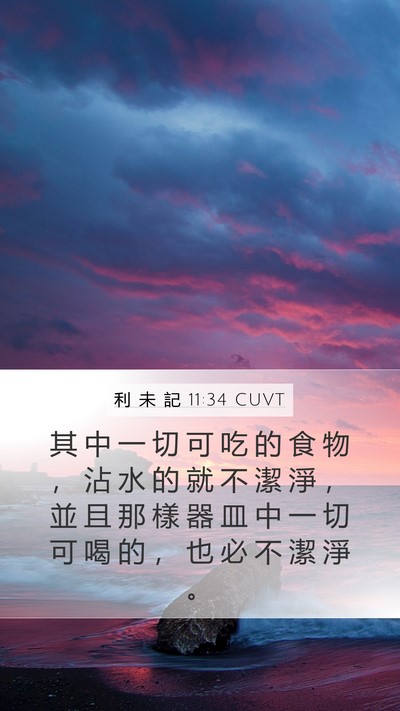利 未 記 11:34 CUVT Mobile Phone Wallpaper - 其 中 一 切 可 吃 的 食 物 ， 沾 水 - Mobile Bible Verse Wallpaper