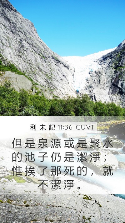 利 未 記 11:36 CUVT Mobile Phone Wallpaper - 但 是 泉 源 或 是 聚 水 的 池 子 仍 - Mobile Bible Verse Wallpaper