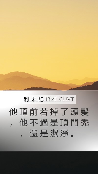 利 未 記 13:41 CUVT Mobile Phone Wallpaper - 他 頂 前 若 掉 了 頭 髮 ， 他 不 過 - Mobile Bible Verse Wallpaper