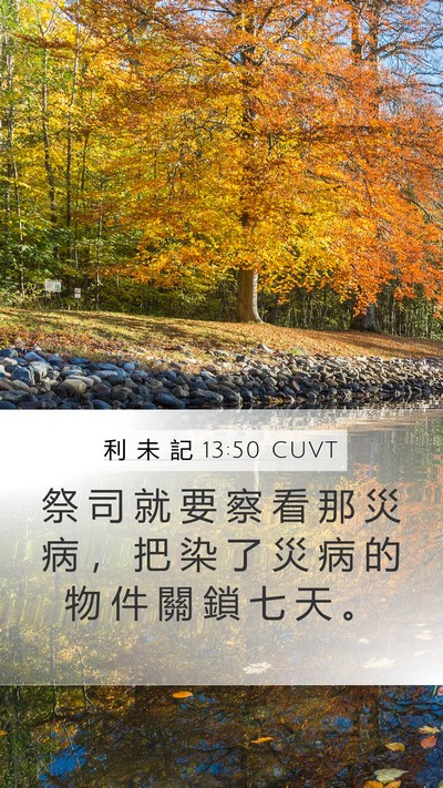 利 未 記 13:50 CUVT Mobile Phone Wallpaper - 祭 司 就 要 察 看 那 災 病 ， 把 染 - Mobile Bible Verse Wallpaper