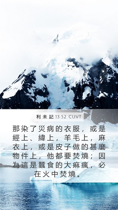 利 未 記 13:52 CUVT Mobile Phone Wallpaper - 那 染 了 災 病 的 衣 服 ， 或 是 經 - Mobile Bible Verse Wallpaper
