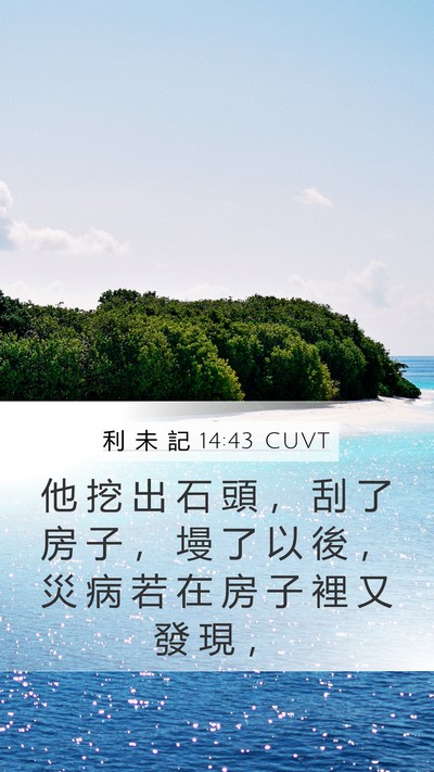 利 未 記 14:43 CUVT Mobile Phone Wallpaper - 他 挖 出 石 頭 ， 刮 了 房 子 ， 墁 - Mobile Bible Verse Wallpaper