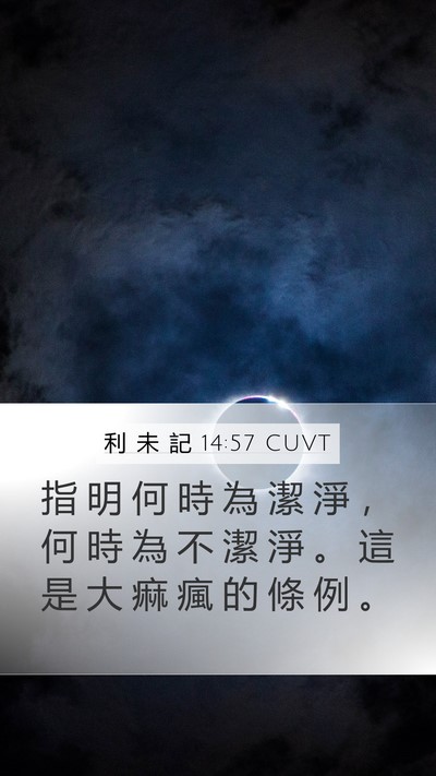利 未 記 14:57 CUVT Mobile Phone Wallpaper - 指 明 何 時 為 潔 淨 ， 何 時 為 不 - Mobile Bible Verse Wallpaper