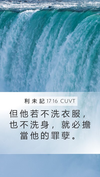 利 未 記 17:16 CUVT Mobile Phone Wallpaper - 但 他 若 不 洗 衣 服 ， 也 不 洗 身 - Mobile Bible Verse Wallpaper