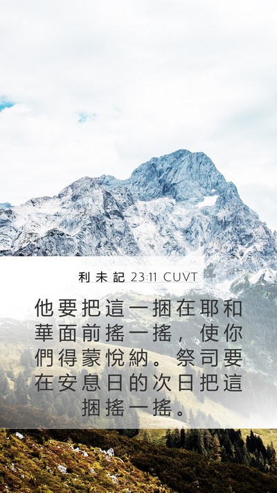 利 未 記 23:11 CUVT Mobile Phone Wallpaper - 他 要 把 這 一 捆 在 耶 和 華 面 前 - Mobile Bible Verse Wallpaper