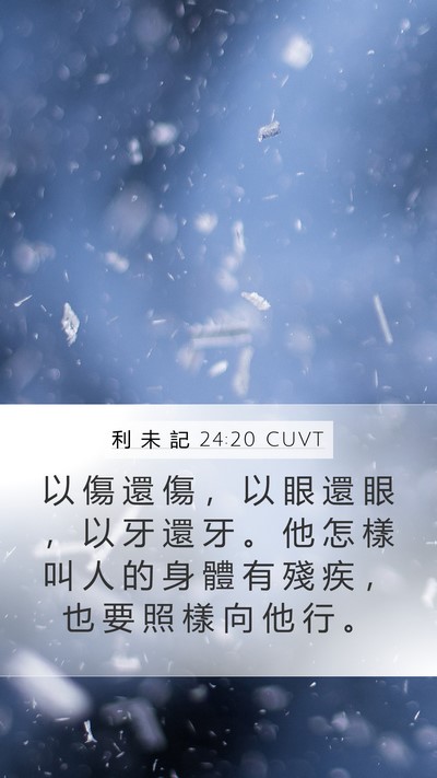 利 未 記 24:20 CUVT Mobile Phone Wallpaper - 以 傷 還 傷 ， 以 眼 還 眼 ， 以 牙 - Mobile Bible Verse Wallpaper