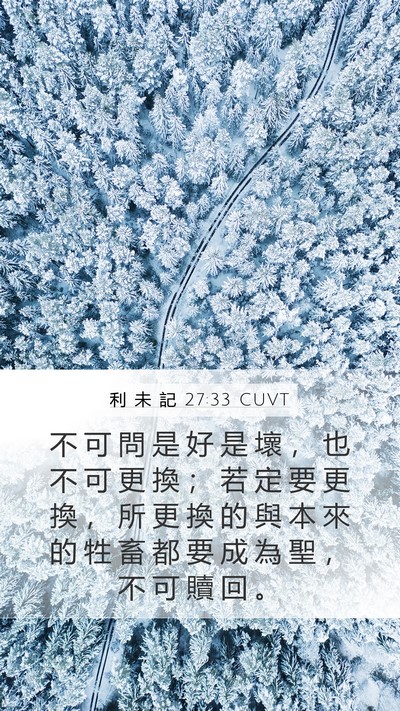 利 未 記 27:33 CUVT Mobile Phone Wallpaper - 不 可 問 是 好 是 壞 ， 也 不 可 更 - Mobile Bible Verse Wallpaper