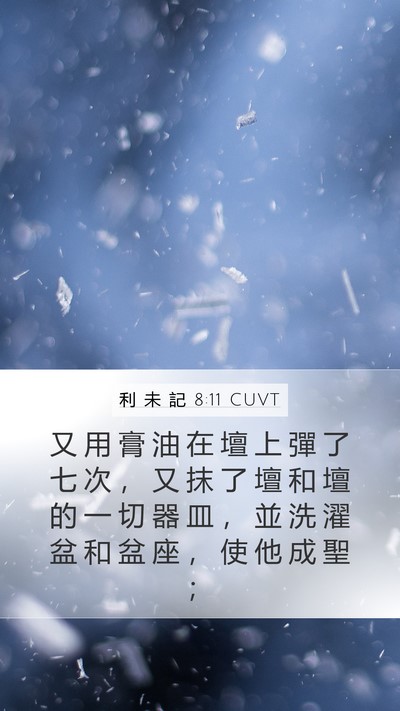 利 未 記 8:11 CUVT Mobile Phone Wallpaper - 又 用 膏 油 在 壇 上 彈 了 七 次 ， - Mobile Bible Verse Wallpaper