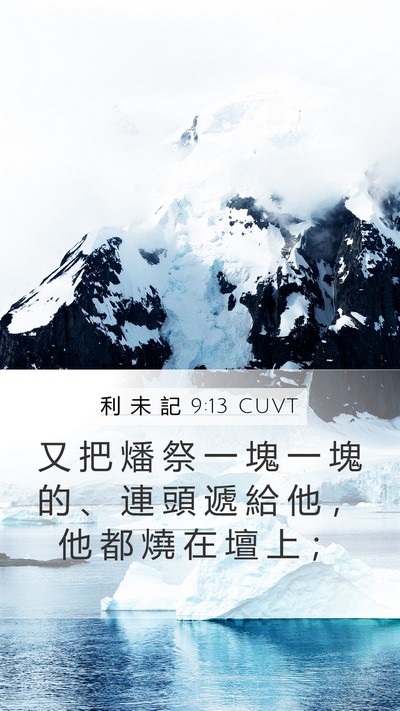 利 未 記 9:13 CUVT Mobile Phone Wallpaper - 又 把 燔 祭 一 塊 一 塊 的 、 連 頭 - Mobile Bible Verse Wallpaper