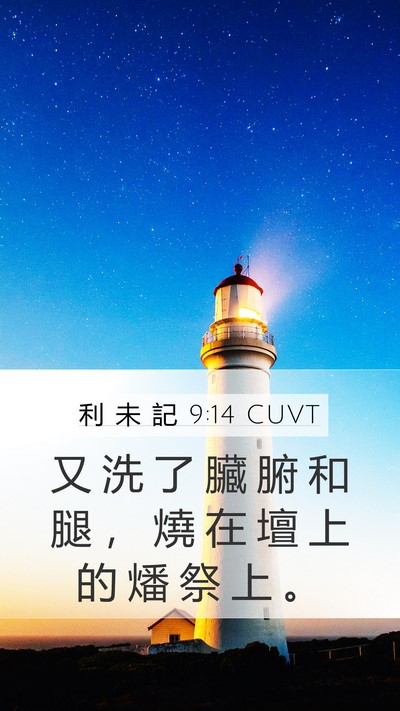 利 未 記 9:14 CUVT Mobile Phone Wallpaper - 又 洗 了 臟 腑 和 腿 ， 燒 在 壇 上 - Mobile Bible Verse Wallpaper