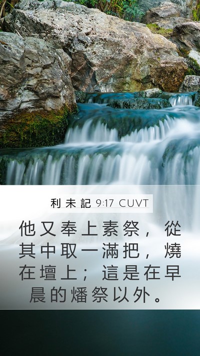 利 未 記 9:17 CUVT Mobile Phone Wallpaper - 他 又 奉 上 素 祭 ， 從 其 中 取 一 - Mobile Bible Verse Wallpaper