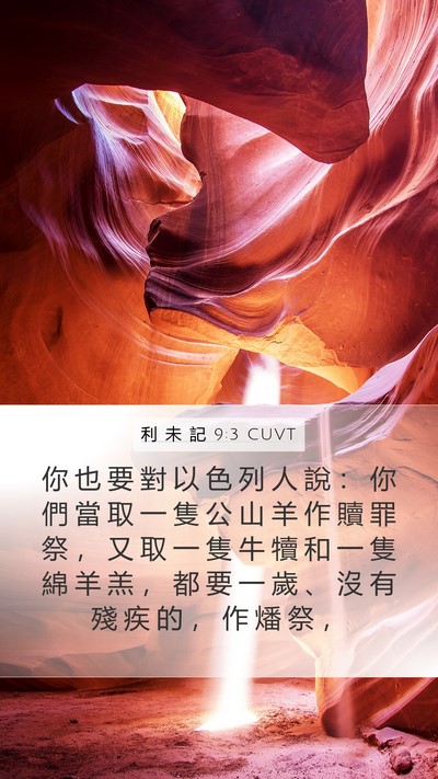 利 未 記 9:3 CUVT Mobile Phone Wallpaper - 你 也 要 對 以 色 列 人 說 ： 你 們 - Mobile Bible Verse Wallpaper