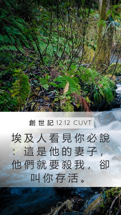 創 世 記 12:12 CUVT Mobile Phone Wallpaper - 埃 及 人 看 見 你 必 說 ： 這 是 他 - Mobile Bible Verse Wallpaper
