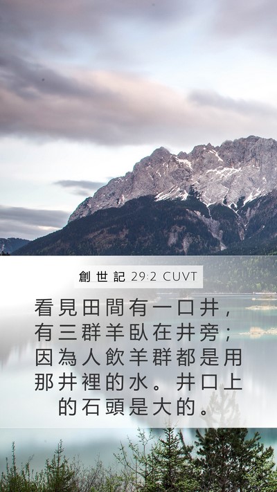 創 世 記 29:2 CUVT Mobile Phone Wallpaper - 看 見 田 間 有 一 口 井 ， 有 三 群 - Mobile Bible Verse Wallpaper