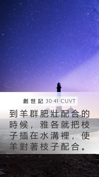 創 世 記 30:41 CUVT Mobile Phone Wallpaper - 到 羊 群 肥 壯 配 合 的 時 候 ， 雅 - Mobile Bible Verse Wallpaper