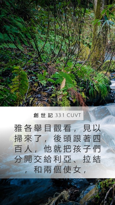 創 世 記 33:1 CUVT Mobile Phone Wallpaper - 雅 各 舉 目 觀 看 ， 見 以 掃 來 了 - Mobile Bible Verse Wallpaper