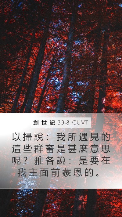 創 世 記 33:8 CUVT Mobile Phone Wallpaper - 以 掃 說 ： 我 所 遇 見 的 這 些 群 - Mobile Bible Verse Wallpaper