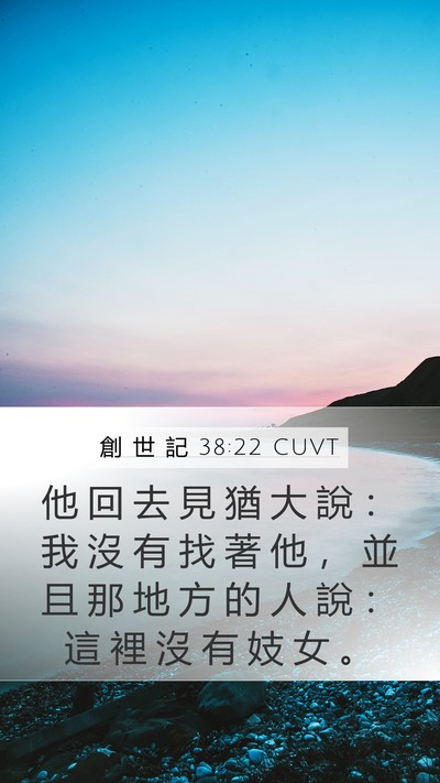 創 世 記 38:22 CUVT Mobile Phone Wallpaper - 他 回 去 見 猶 大 說 ： 我 沒 有 找 - Mobile Bible Verse Wallpaper