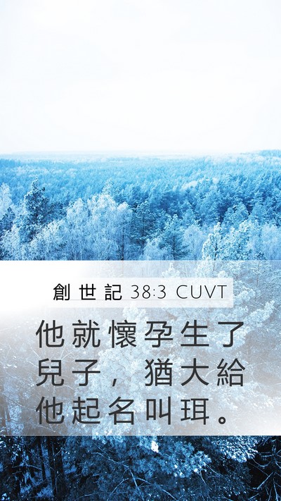 創 世 記 38:3 CUVT Mobile Phone Wallpaper - 他 就 懷 孕 生 了 兒 子 ， 猶 大 給 - Mobile Bible Verse Wallpaper