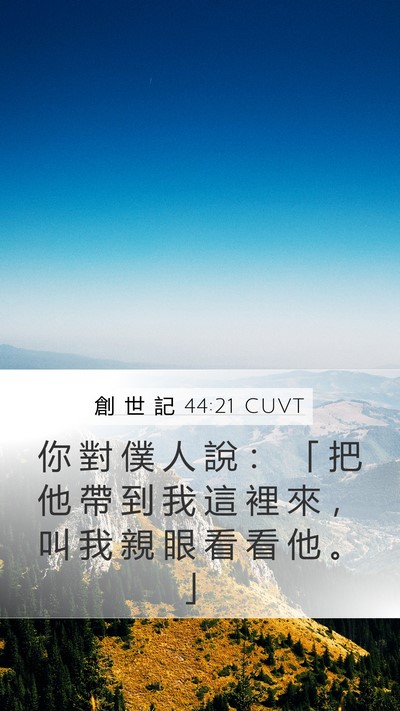 創 世 記 44:21 CUVT Mobile Phone Wallpaper - 你 對 僕 人 說 ： 「 把 他 帶 到 我 - Mobile Bible Verse Wallpaper