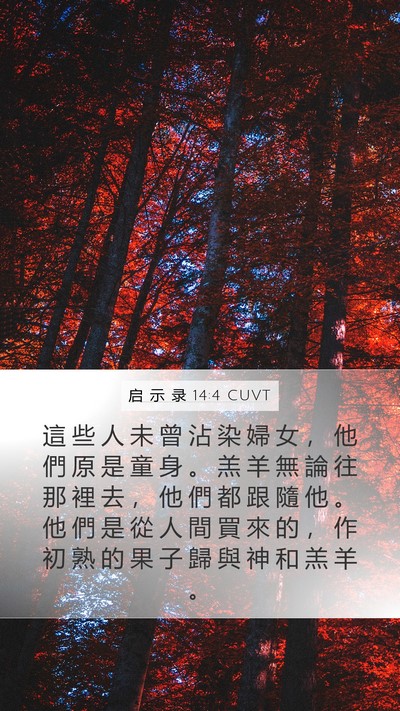 启 示 录 14:4 CUVT Bible Verse Image