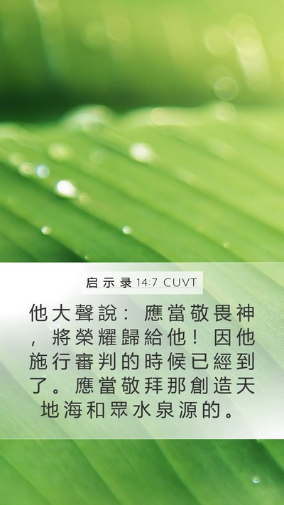 启 示 录 14:7 CUVT Bible Verse Image