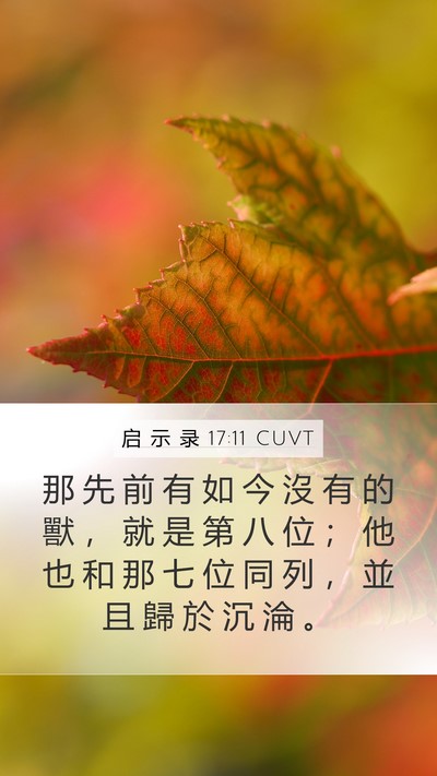 启 示 录 17:11 CUVT Mobile Phone Wallpaper - 那 先 前 有 如 今 沒 有 的 獸 ， 就 - Mobile Bible Verse Wallpaper