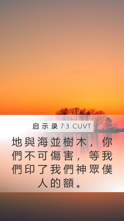 启 示 录 7:3 CUVT Bible Verse Image