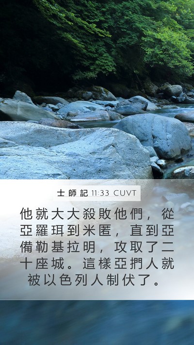 士 師 記 11:33 CUVT Bible Verse Image