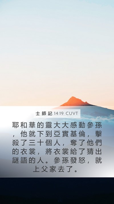 士 師 記 14:19 CUVT Bible Verse Image