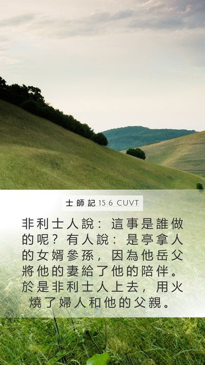 士 師 記 15:6 CUVT Bible Verse Image