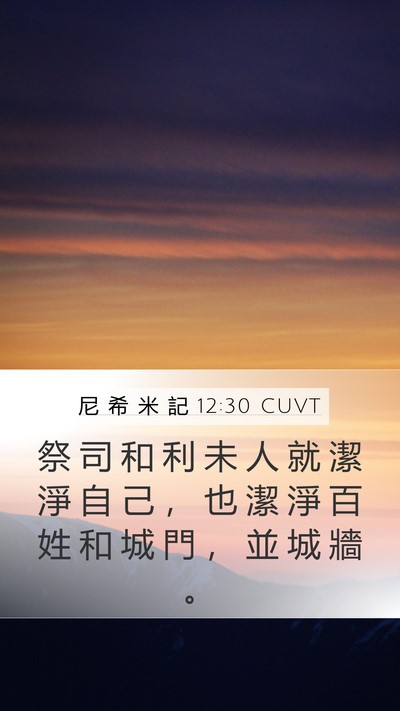 尼 希 米 記 12:30 CUVT Bible Verse Image