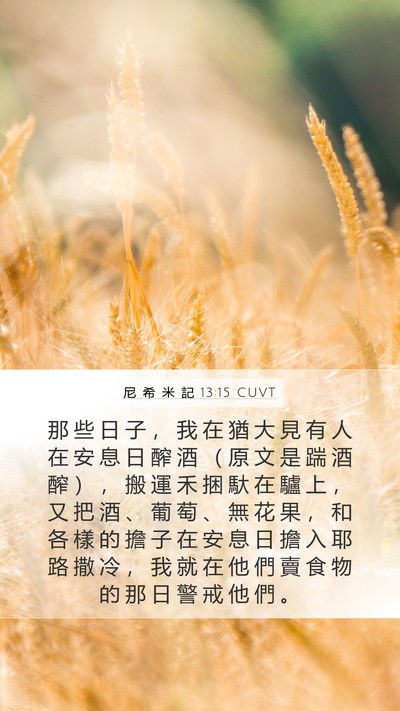 尼 希 米 記 13:15 CUVT Bible Verse Image