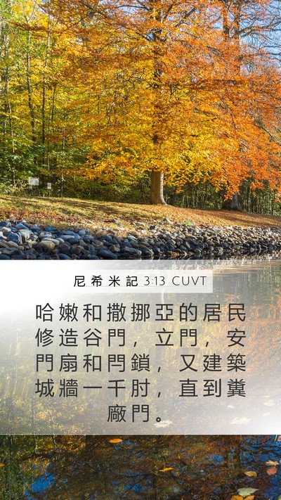 尼 希 米 記 3:13 CUVT Bible Verse Image