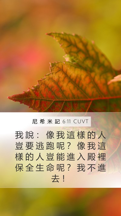尼 希 米 記 6:11 CUVT Bible Verse Image