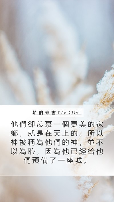 希 伯 來 書 11:16 CUVT Bible Verse Image