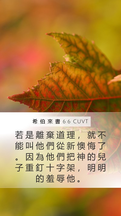 希 伯 來 書 6:6 CUVT Bible Verse Image