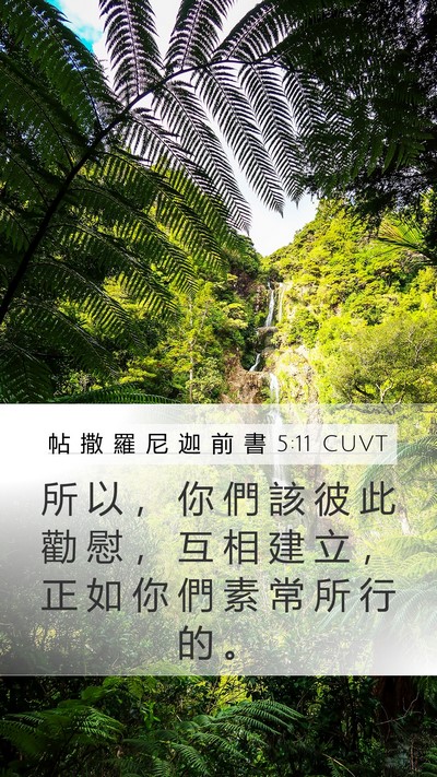 帖 撒 羅 尼 迦 前 書 5:11 CUVT Bible Verse Image