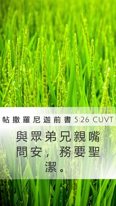 帖 撒 羅 尼 迦 前 書 5:26 CUVT Bible Verse Image