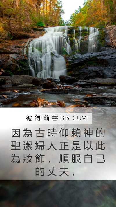 彼 得 前 書 3:5 CUVT Mobile Phone Wallpaper - 因 為 古 時 仰 賴 神 的 聖 潔 婦 人 - Mobile Bible Verse Wallpaper