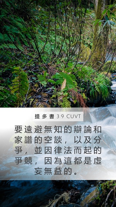 提 多 書 3:9 CUVT Bible Verse Image