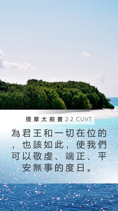 提 摩 太 前 書 2:2 CUVT Bible Verse Image