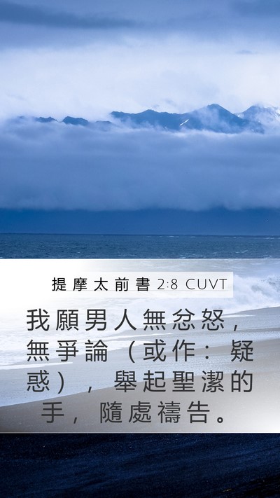 提 摩 太 前 書 2:8 CUVT Bible Verse Image