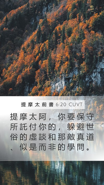 提 摩 太 前 書 6:20 CUVT Bible Verse Image