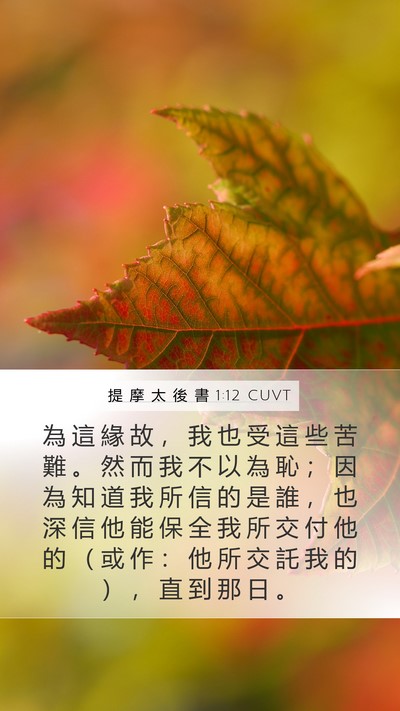 提 摩 太 後 書 1:12 CUVT Bible Verse Image