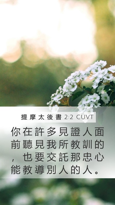 提 摩 太 後 書 2:2 CUVT Bible Verse Image