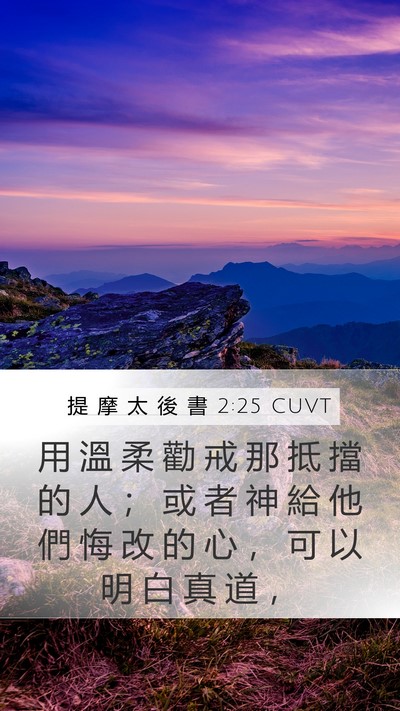 提 摩 太 後 書 2:25 CUVT Bible Verse Image